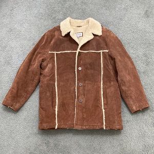 Wilson’s Leather suede + faux shearling Marlboro man jacket coat